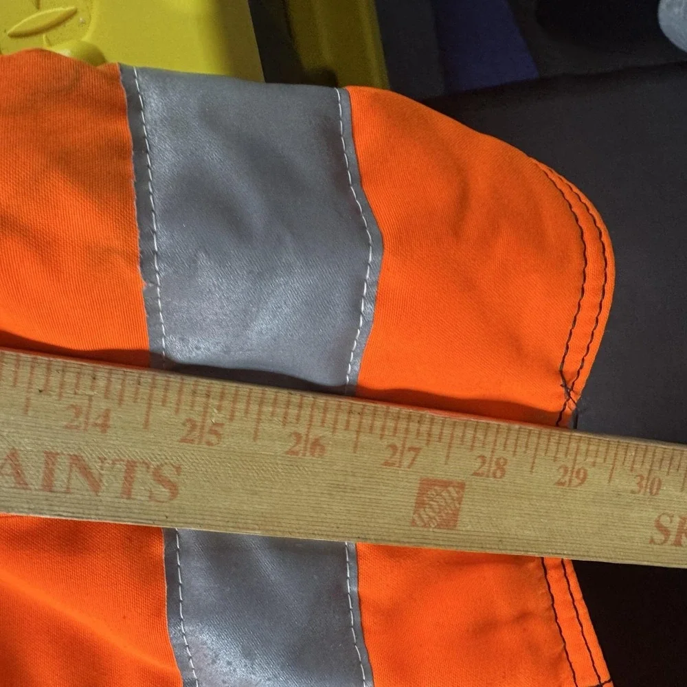 RefrigiWear Bib Overalls Mens XL Orange Insulated Hi Vis Reflective USA Workwear